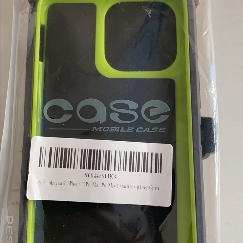 Green Smartphone Case with Clear Window and Modern Design for 15 pro max